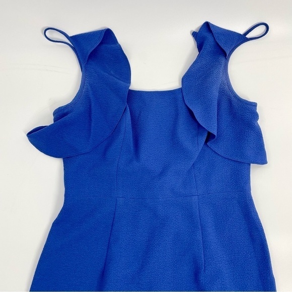 Black Halo Rosette Blue Sheath Dress Ruffle Sleeve Sleeveless‎ Classic 8 - Picture 5 of 16
